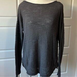 Loft Black Long Sleeve Knit Top Lightweight Relaxed‎ Fit Casual Size Medium